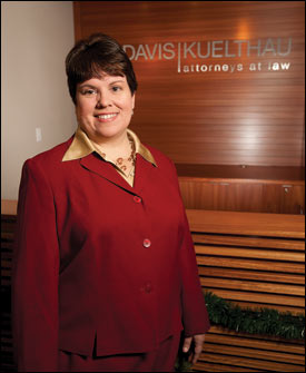 Attorney Ann Marie Rieger of Davis & Kuelthau stands in the firm's Brookfield office Tuesday, Dec. 21. Rieger and other managing partners play a different role than their predecessors. (WLJ photo by Kevin Harnack)