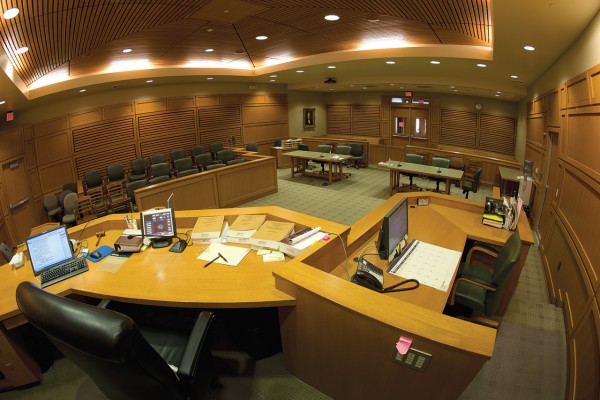 Judge Richard Niess’ Branch 9 courtroom is on the fifth floor of the Dane County Courthouse. 