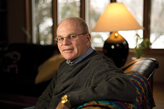 Dennis Dresang, a professor at the La Follette School of Public Affairs at the University of Wisconsin, sits at his Madison residence. Voelker’s push for more money will be a challenge, Dresang said. 