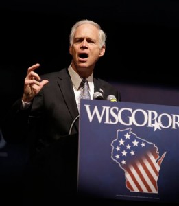 Wisconsin Sen. Ron Johnson, R-Wis., speaks at the Republican party of Wisconsin State Convention Saturday, May 3, 2014, in Milwaukee. (AP Photo/Jeffrey Phelps)