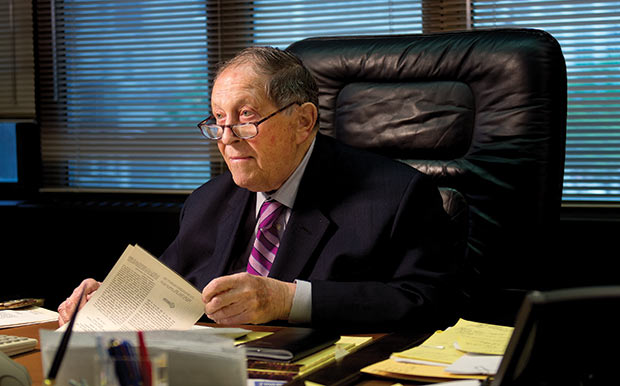 Irving Gaines sits in his Milwaukee office June 10. He has been practicing downtown since graduating from law school in 1947. (Staff photo by Kevin Harnack)