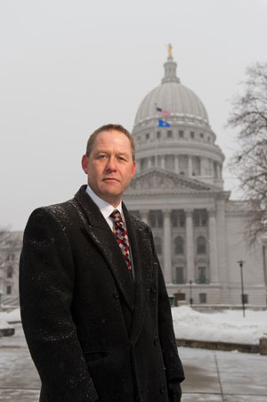 John Voelker, director of state courts, stands outside the Capitol in February.Staff photo by Kevin Harnack