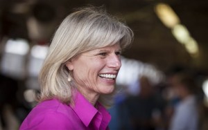 Democratic gubernatorial candidate Mary Burke attends the Rock County 4-H Fair in Janesville, Wis. Burke, a Madison school board member, faces incumbent Republican Gop. Scott Walker on Nov. 4. (AP Photo/Andy Manis, File)
