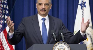 Attorney General Eric Holder speaks to law enforcement officers and guests in the Old Executive Office Building on the White House Complex in Washington. The share of federal drug offenders who received harsh mandatory minimum sentences has plunged in the past year, according to figures obtained by The Associated Press that Holder plans to cite Tuesday in arguing for the success of his criminal justice policies. Experts credit Holder for helping raise sentencing policy as a public issue, but they also say it's hard to gauge how much of the impact is directly attributable to his actions. (AP Photo/Pablo Martinez Monsivais, File)