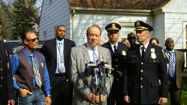 Milwaukee attorney Michael Hupy, of Hupy and Abraham, speaks at a news conference. (Photo courtesy of Hupy and Abraham)