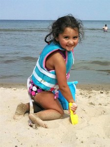 Laylah Petersen. Petersen was 5-years-old when she was fatally shot in November 2014 in Milwaukee while sitting on her grandfather's lap. The family announced Wednesday, May 6, 2015, a significant increase to the reward in her case. (Margarita Fogl via AP)