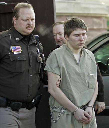 Brendan Dassey, 16, is escorted out of a Manitowoc County Circuit courtroom on March 3, 2006. A federal court in Wisconsin on Friday overturned the conviction of Dassey, a man found guilty of helping his uncle kill Teresa Halbach in a case profiled in the Netflix documentary "Making a Murderer." (AP File Photo/Morry Gash)