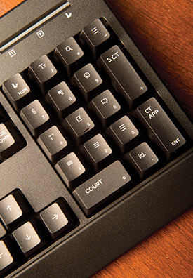 The LegalBoard uses special function keys to aid in writing, saving both time and frustration.