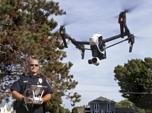 West Salem Police Chief Charles Ashbeck flies his department's new drone in September 2015. The number of public safety agencies with drones has more than doubled since the end of 2016, according to data collected by the Center for the Study of the Drone at New York's Bard College. (Peter Thomson/La Crosse Tribune via AP, File)
