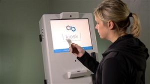The AB Kiosk prints a receipt upon completion of a successful alcohol screening test. The Door County Sheriff's Office has installed two of those kiosks in the Door County Justice Center in Sturgeon Bay. (Photo by Business Wire vi AP)