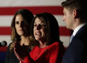 Wisconsin Republican U.S. Senate candidate Leah Vukmir speaks at an election night event Tuesday, Nov. 6, 2018, in Pewaukee, Wis. Vukmir was defeated by Democratic incumbent Sen. Tammy Baldwin. (AP Photo/Morry Gash)