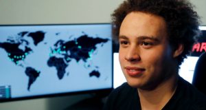 Marcus Hutchins, a British cybersecurity expert during an interview in Ilfracombe, England. Hutchins, credited with stopping a worldwide computer virus in 2017 is about to learn his sentence for creating malware designed to steal banking information. He appears in federal court in Milwaukee on Friday, July 26. He pleaded guilty in May to conspiring to distribute malware called Kronos from 2012 to 2015. (AP Photo/Frank Augstein, File)