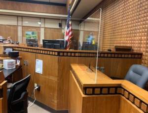Photo of bench and witness stand