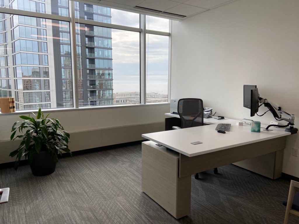 Wilson Elser's new Milwaukee office in the Cathedral Place building on North Plankinton Avenue overlooks Lake Michigan. Photo by Wilson Elser Photo.