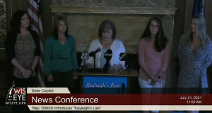 Rep. Barbara Dittrich, R-Oconomowoc, introduces Kayleigh's Law during a news conference at the state capitol on Wednesday.