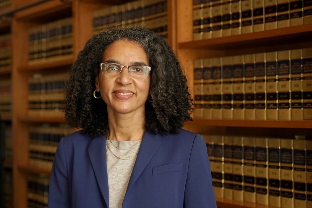 Leondra Kruger, an Associate Justice of the Supreme Court of California, poses for photos in San Francisco, on Feb. 3. Kruger is among the group of Black women, both judges and lawyers, whose names are being floated as a possible replacement for retiring U.S. Supreme Court Justice Stephen Breyer.(AP Photo/Jeff Chiu, File)