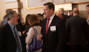 Milwaukee County Circuit Judges John Richards (left) and Jack Dávila share a laugh during the event.