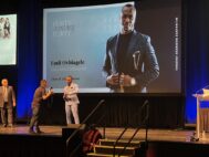 Emil Ovbiagele being honored with a 40 under 40 Award. Submitted photo from OVB Consulting.